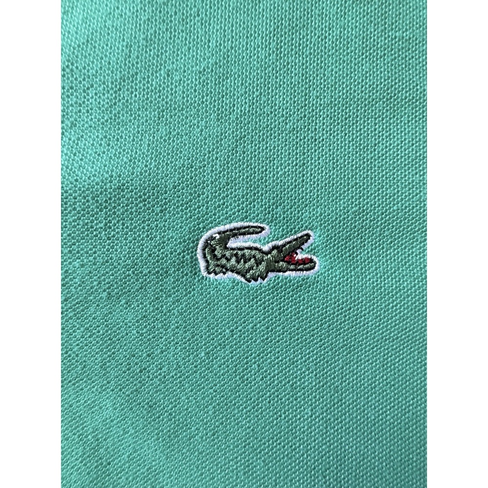 Lacoste Short Sleeve Polo Shirt Solid Green Embroidered Gator Logo Large JBHS - Picture 3 of 11